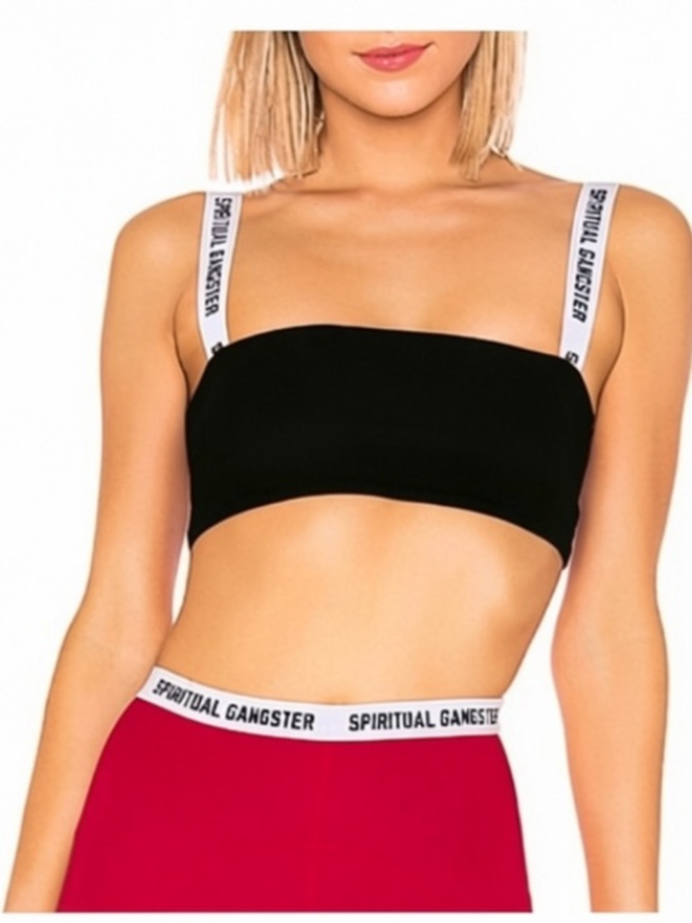 Spiritual Gangster Skylar Frame Sports Bra in Black Size Large